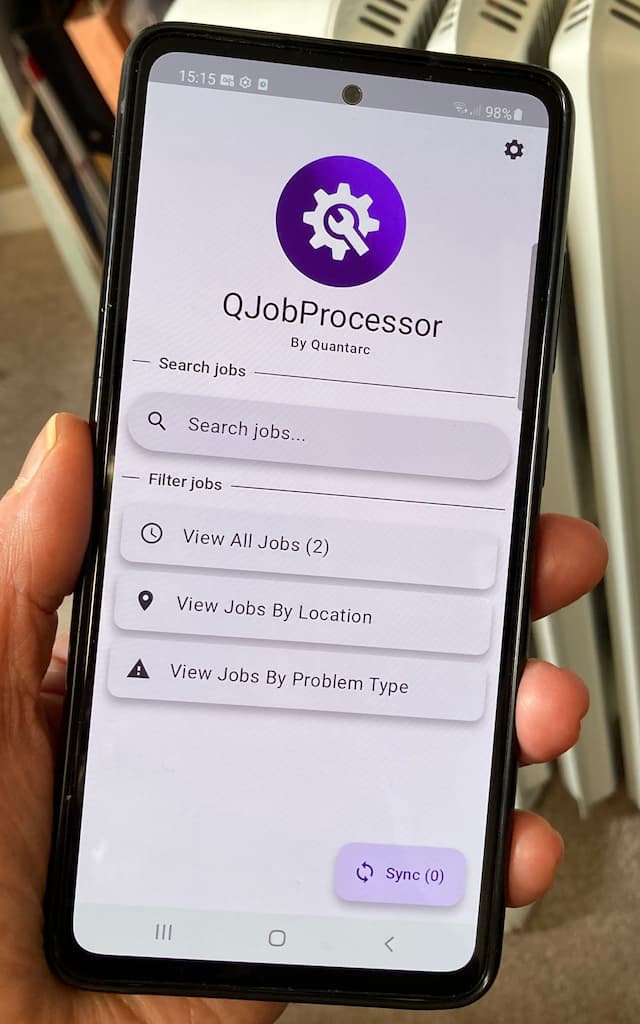 A phone running QJobProcessor