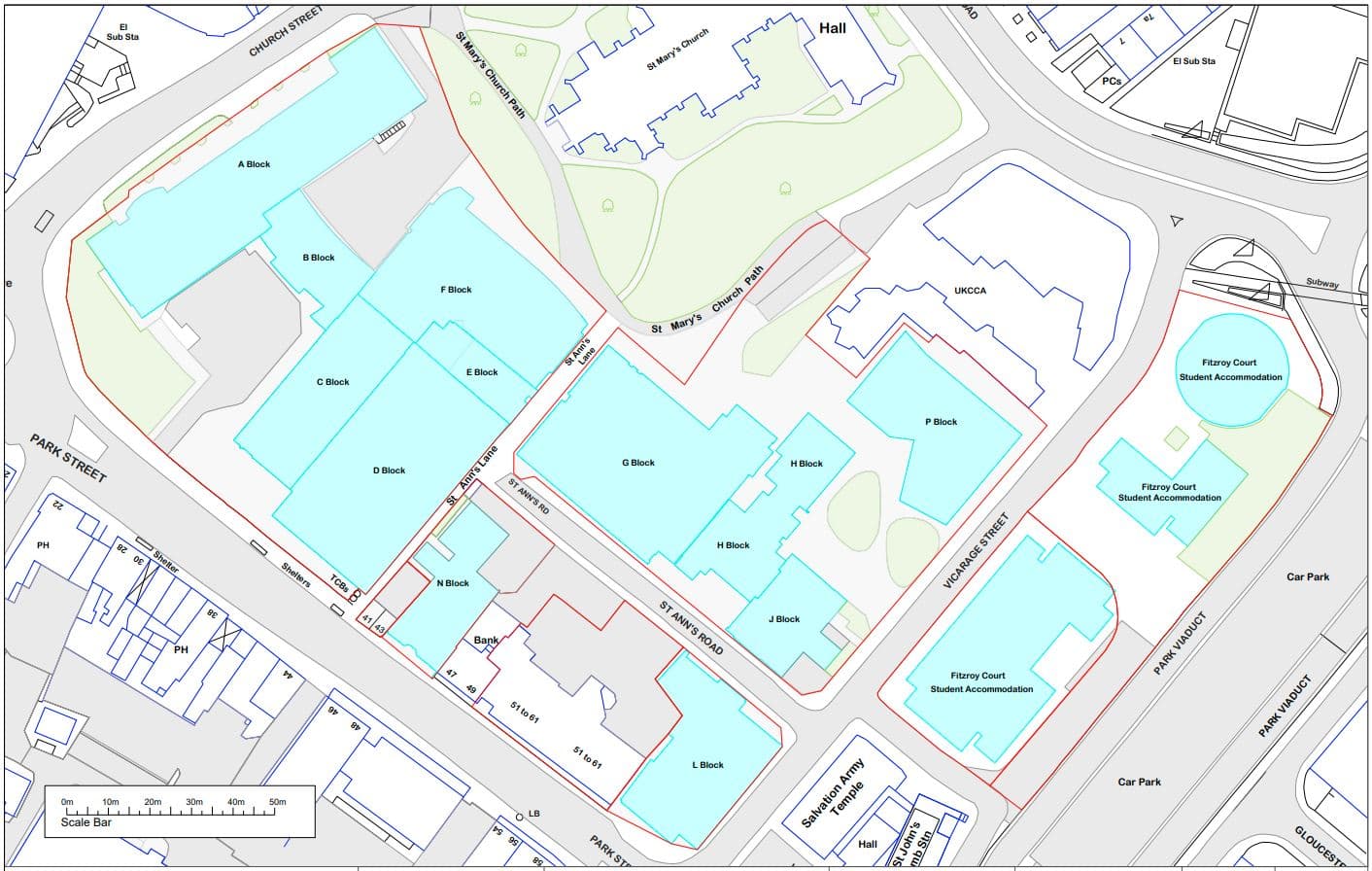 Plan for a university campus